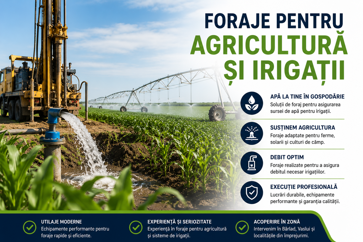 foraje pentru agricultură și irigații
