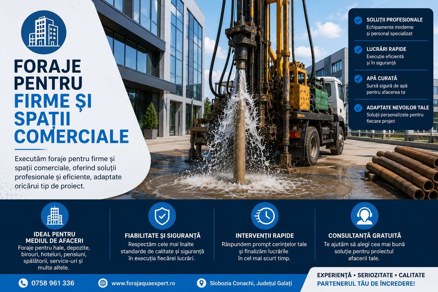 foraje pentru firme și spații comerciale